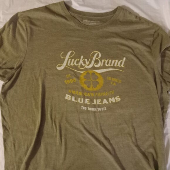 Lucky Brand Other - Lucky Brand Graphic America's Fav Blue Jeans To Tough To Die XXL GREENS t Shirt
